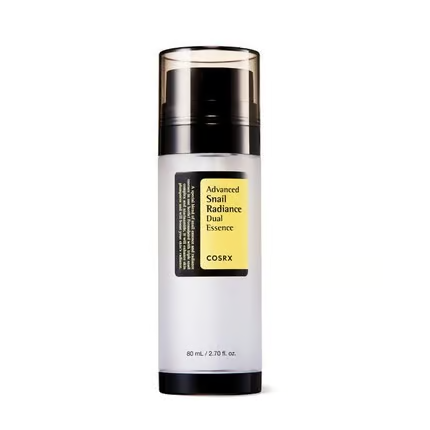 Cosrx Advanced Snail Radiance Dual Essence (80ml) – Divkāršas iedarbības izgaismojoša un atjaunojoša sejas esence